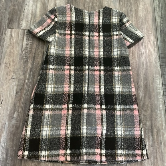 ANTHROPOLOGIE Line & Dot Frontier Brushed Wool Plaid Dress Medium - Picture 8 of 11